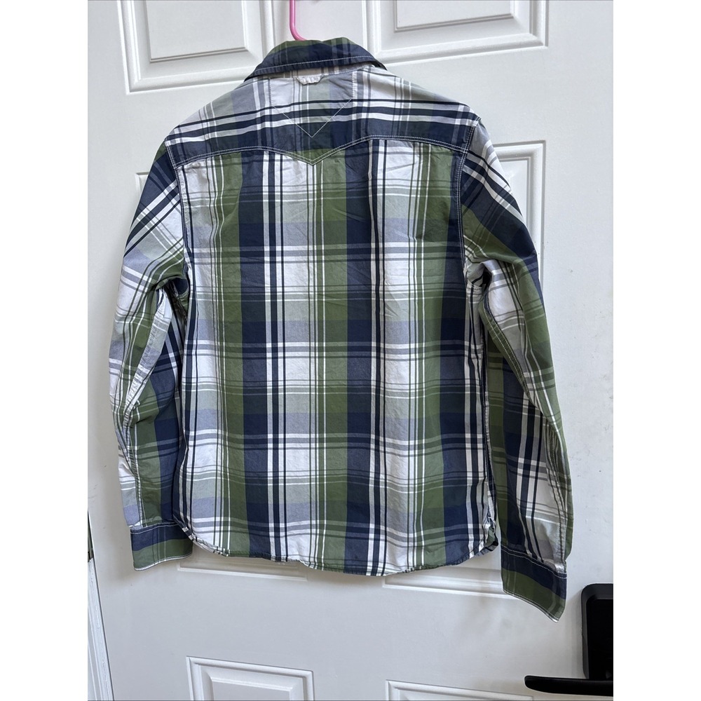 Levi's short sleeve blue/green plaid button up shirt / Small - Picture 3 of 6